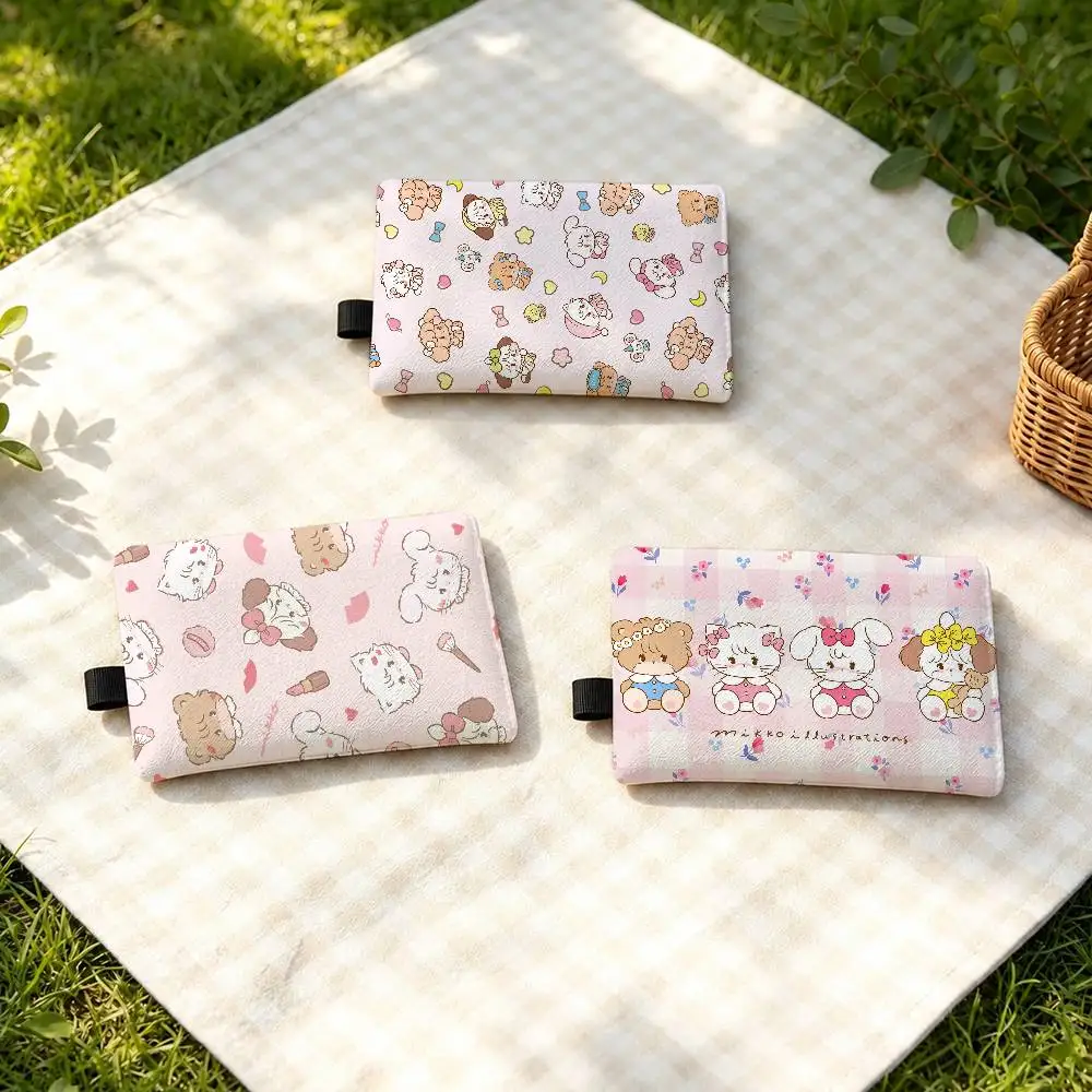 Cute M-Mikko Illustrations Zippered Coin Purse With Detachable Carabiner – Mini Coin And Key Pouch