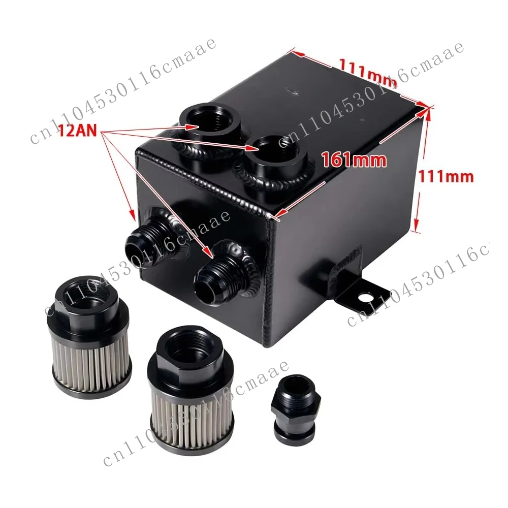 Universal 12AN Female Port 12AN Filter 10AN Drain Aluminum 2L Oil Catch Tank Baffled