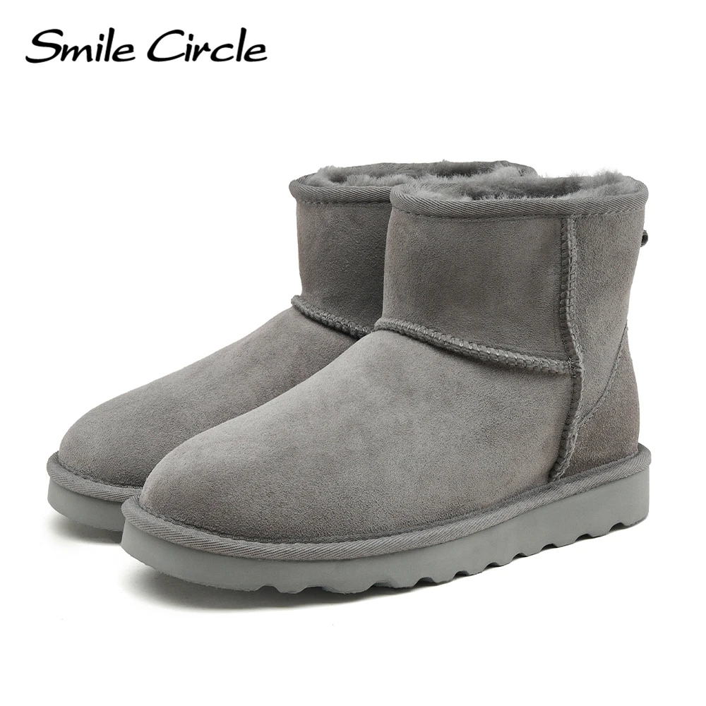 Smile Circle Classic Mini Smile Circle Classic Mini Snow Boots Women Sheepskin Wool Winter Shoes Lightweight and Warm Ankle Boot