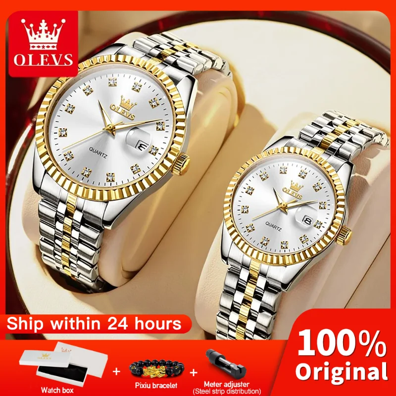 

OLEVS 5526 Couple Watch Luxury Original Fashion Brand Waterproof Luminous Quartz Watch Man And Woman Watches Single Calendar