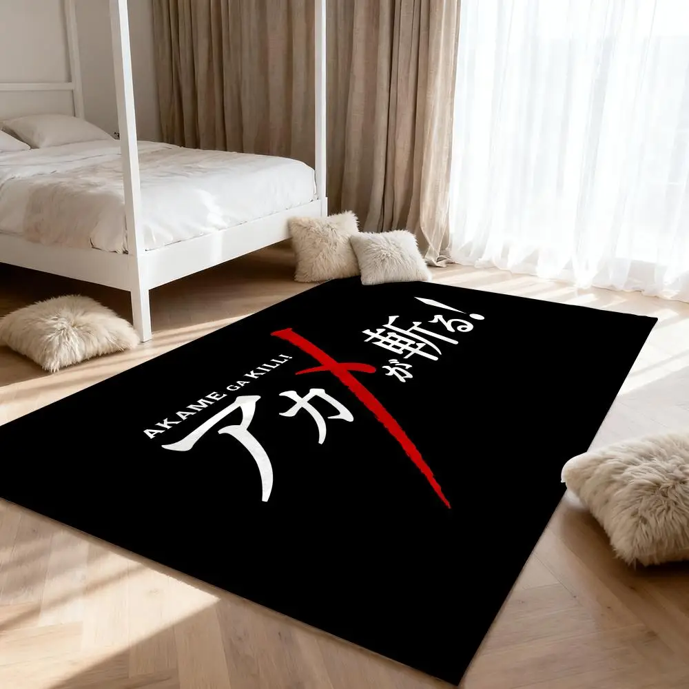 

A-AkameS Ga KillS Anime Floor Mat Soft Thickened Absorbent Non-Slip Bedroom Living Room Door Mat Home Decor Flannel Rugs