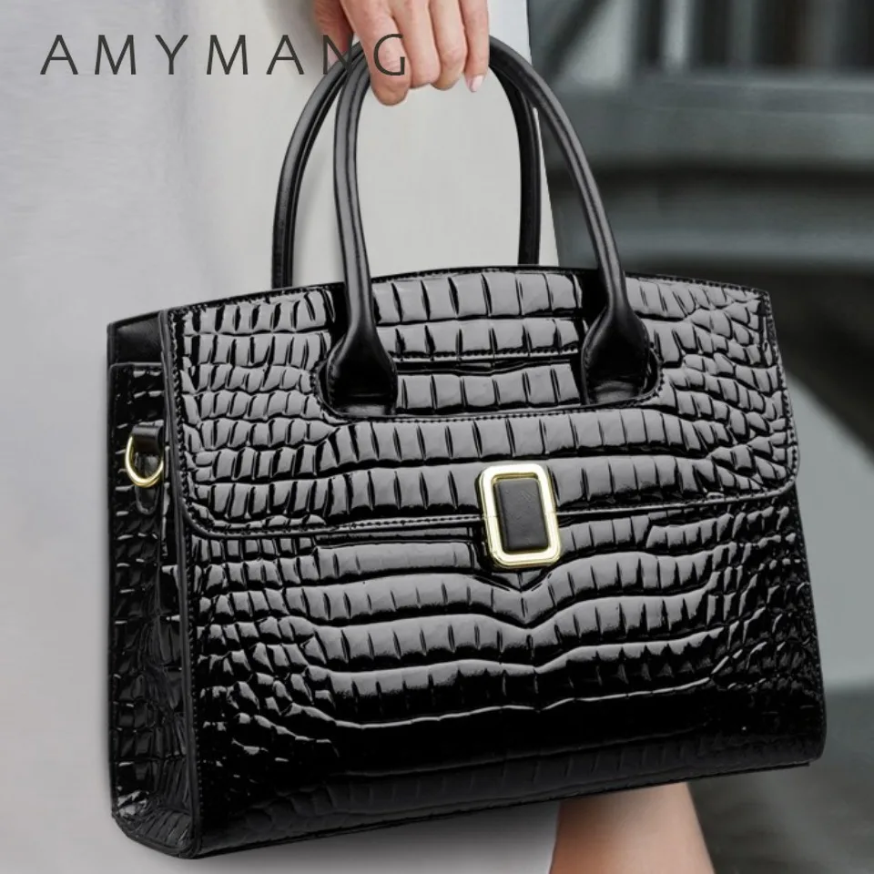 

Alligator Patent Leather Shoulder Crossbody Hand Bags for Women Mother Brand Luxury Handbags Women Bags Designer Commuting Sac