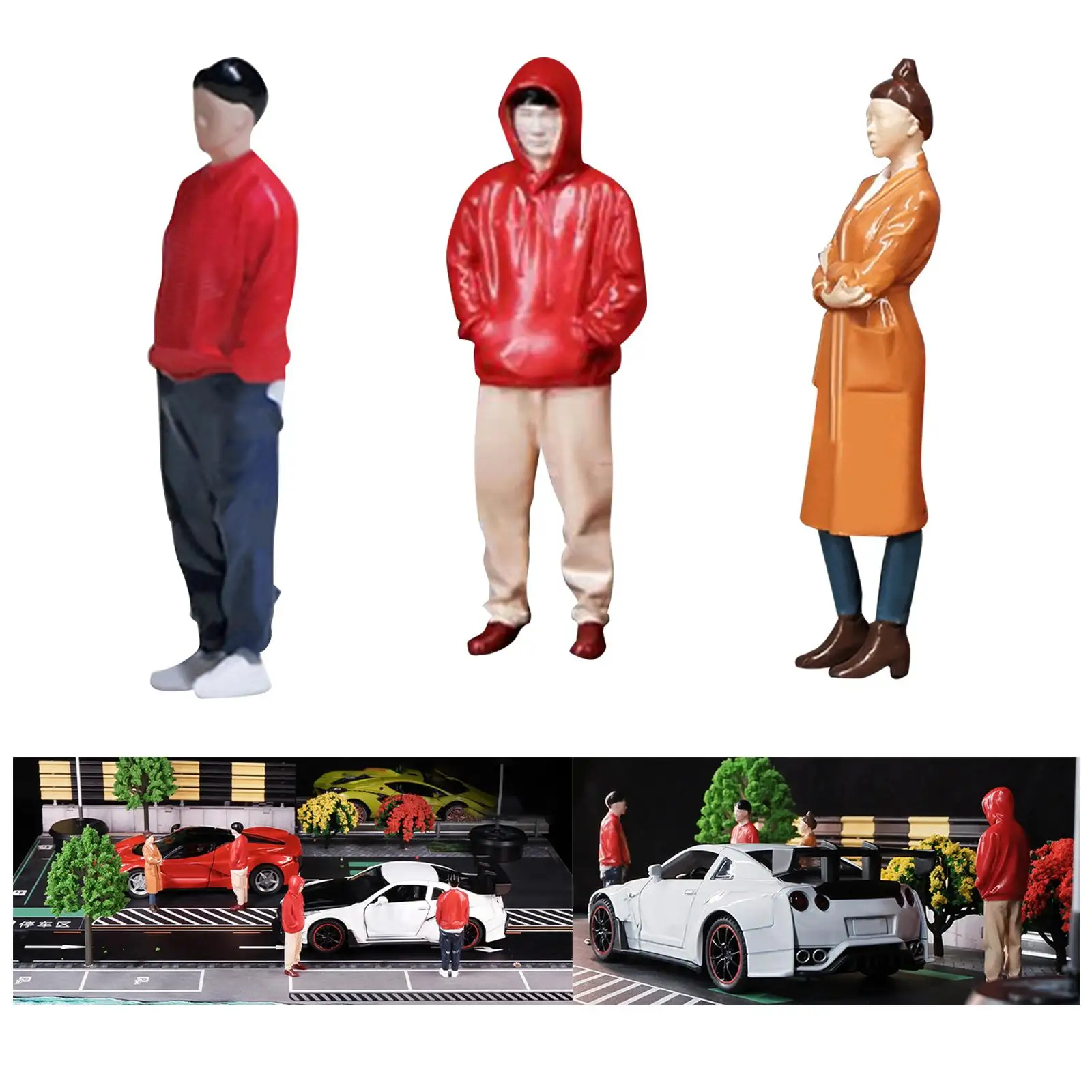 

Resin 1/64 Scale People Figurines Mini People Model for Miniature Scene Layout