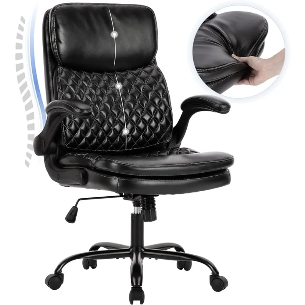 

Office Chair, Executive Computer Chair, Ergonomic Home Office Chair with Padded Flip-up Arm, Adjustable Height and Tilt