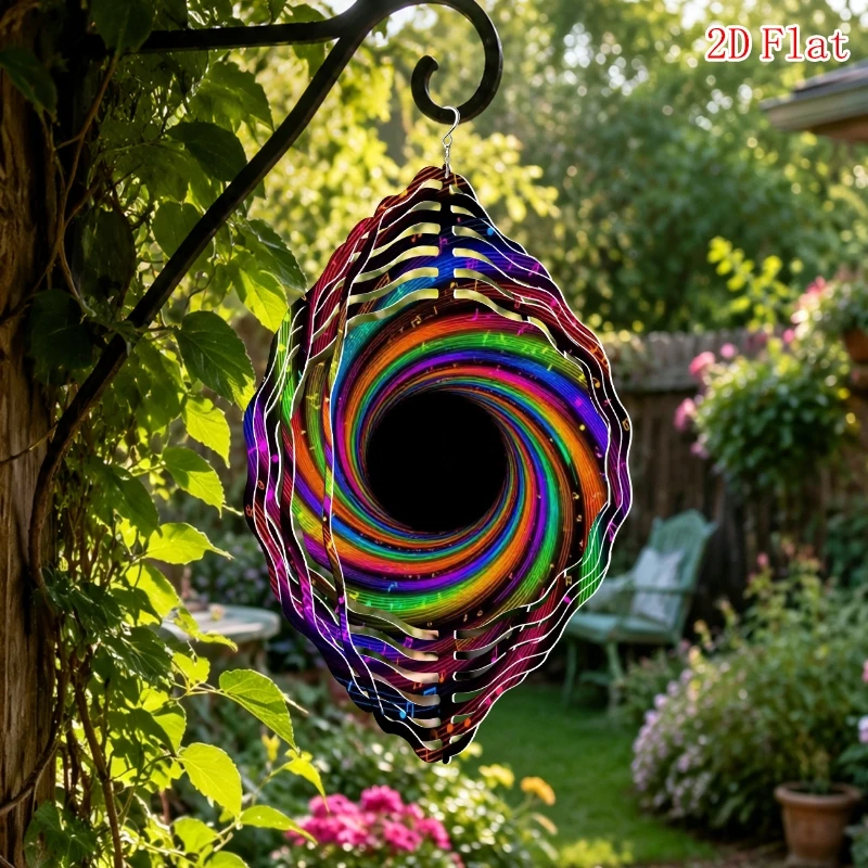 CIFBUY Melodic Swirl Music Note Wind Spinner Aluminum Wall Art 10x10 Inch Waterproof Durable for Patio Garden Yard Decor