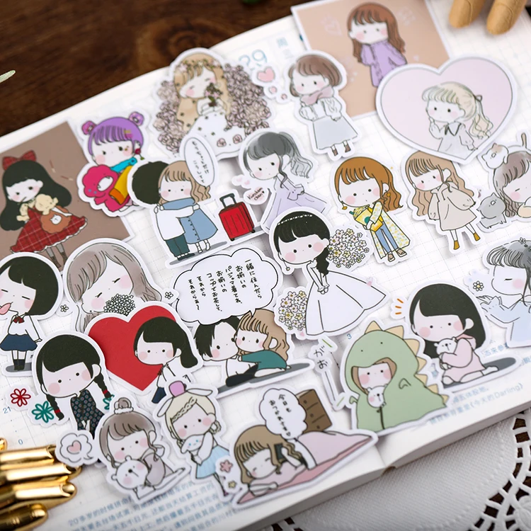 25pcs Cute girl Stickers Craft - Stationery Books ulasan dan harga