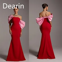 Customized Evening Gown Dearin Off-the-shoulder Sheath Floor Length Skirts Bespoke Occasion Dresses Formal Prom Dress Saudi Arab