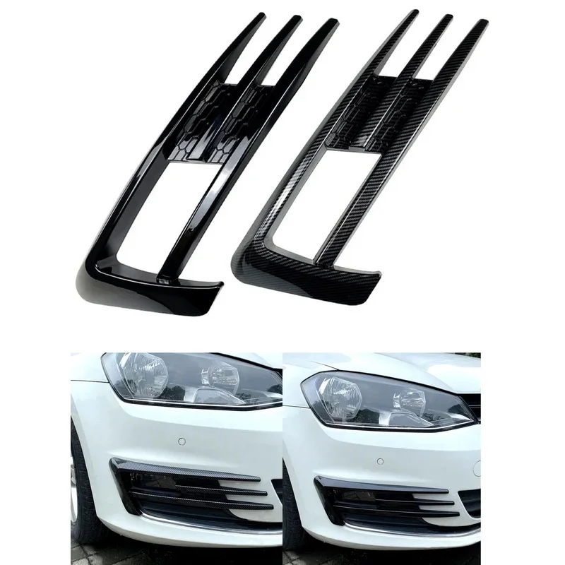 Car fog light lamp eyebrow wind knife lower bumper grill trims for Volkswagen Golf Mk7 for VW Golf 7 2013 2014 2015 2016 -2019