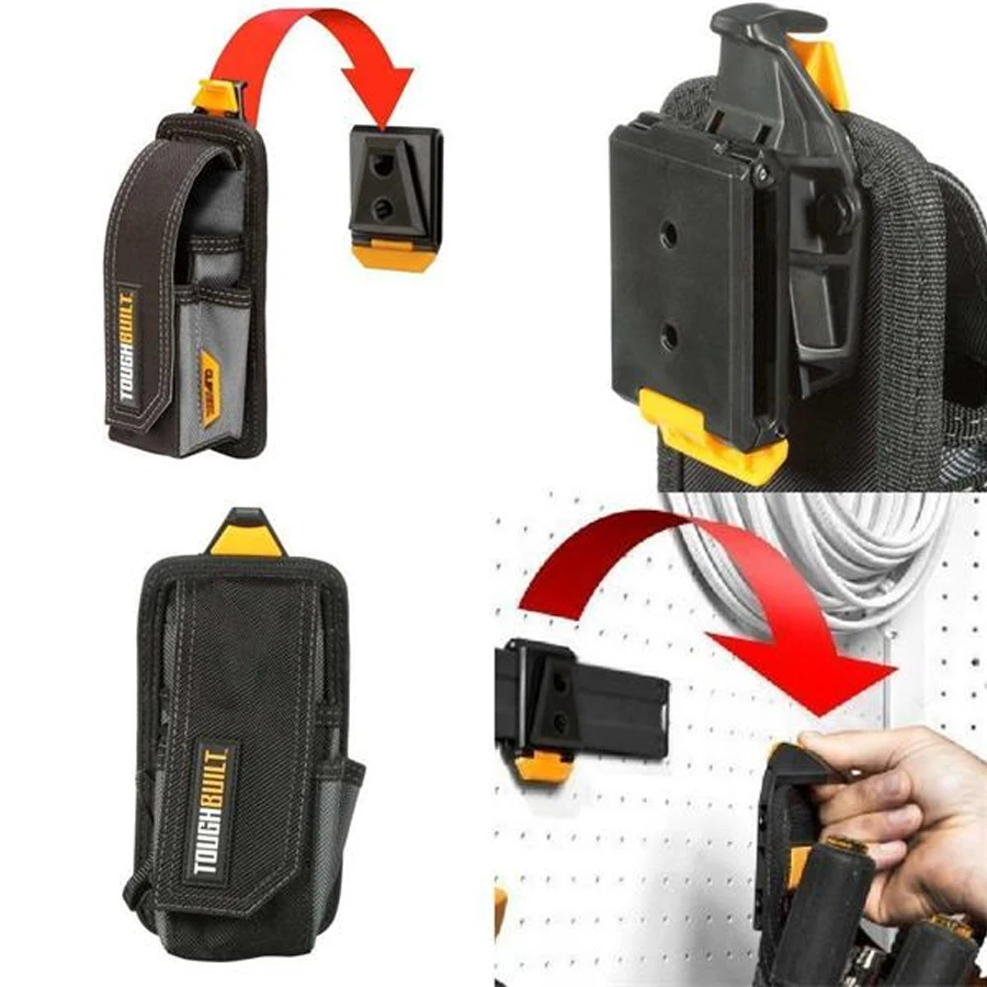 Imagem -02 - Toughbuilt-pequeno Eletricistas Bolsa Medidor Tester 13 Bolsos e Loops Heavy Duty Tb-ct34-b