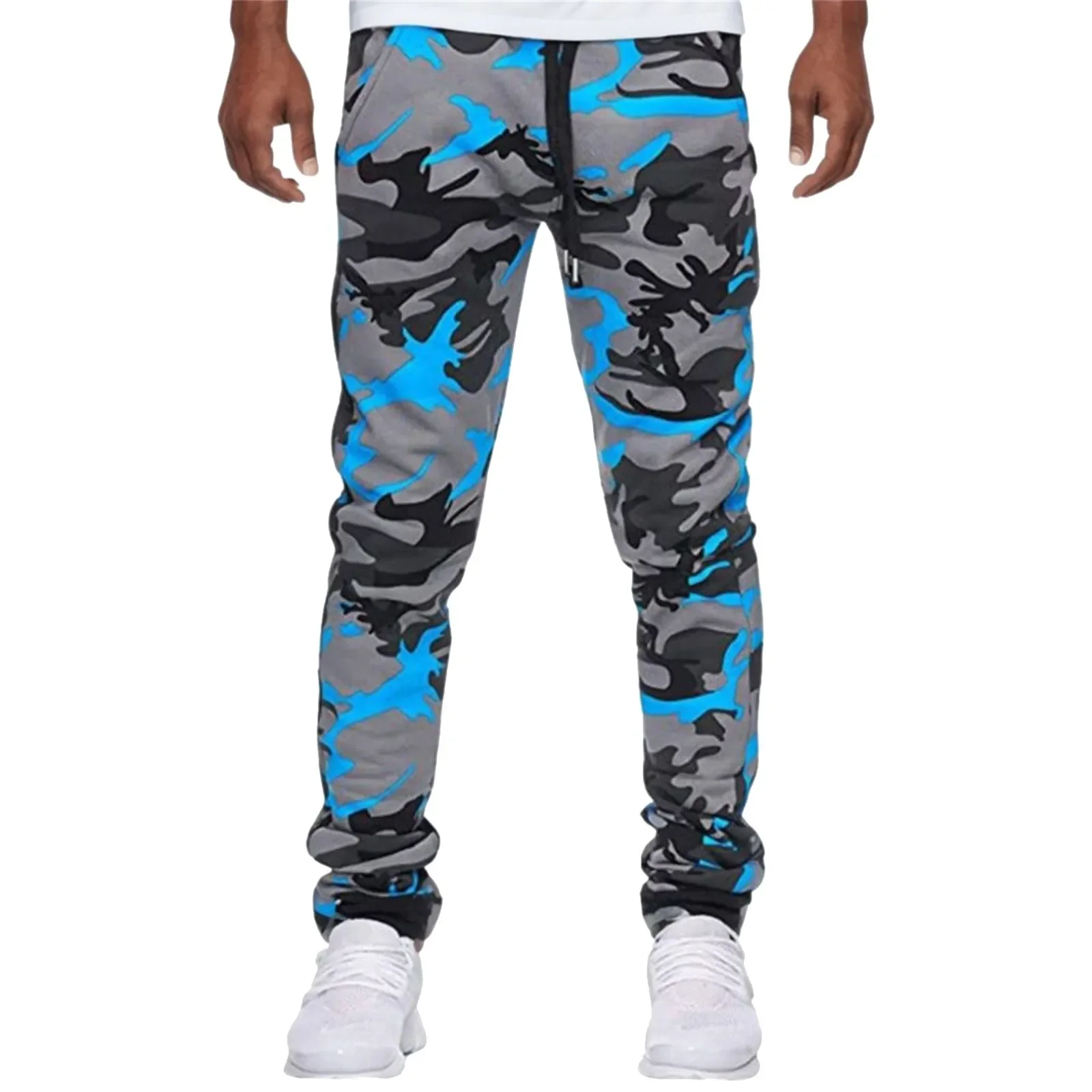 Fashion Men's Sport Camouflage Bandage Casual Loose Sweatpants Drawstring Pant Man pants ropa hombre calça masculina штаны мужск