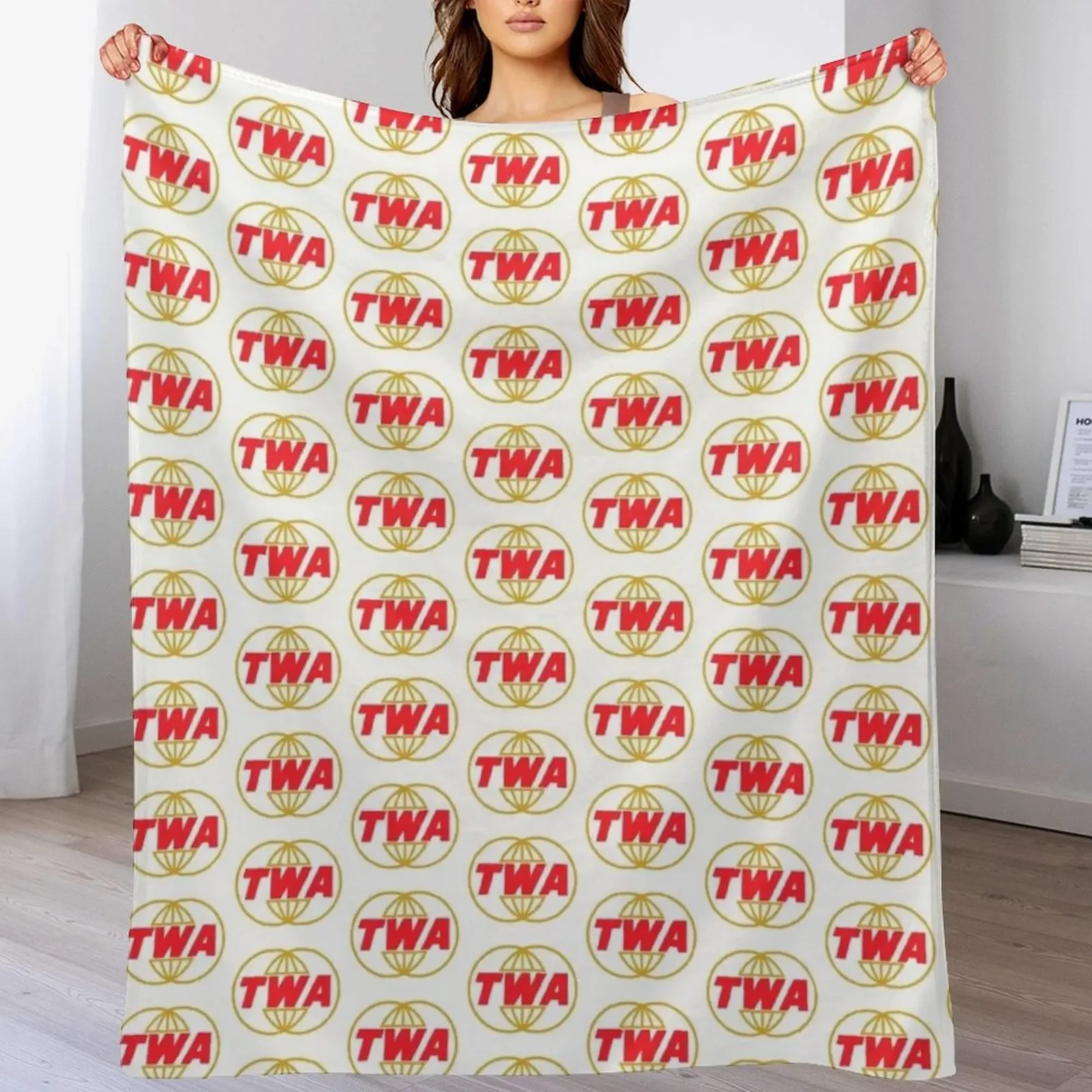 

TWA Airlines - Vintage Logo Throw Blanket Warm Flannel Blanket for Couch Chair Bedroom