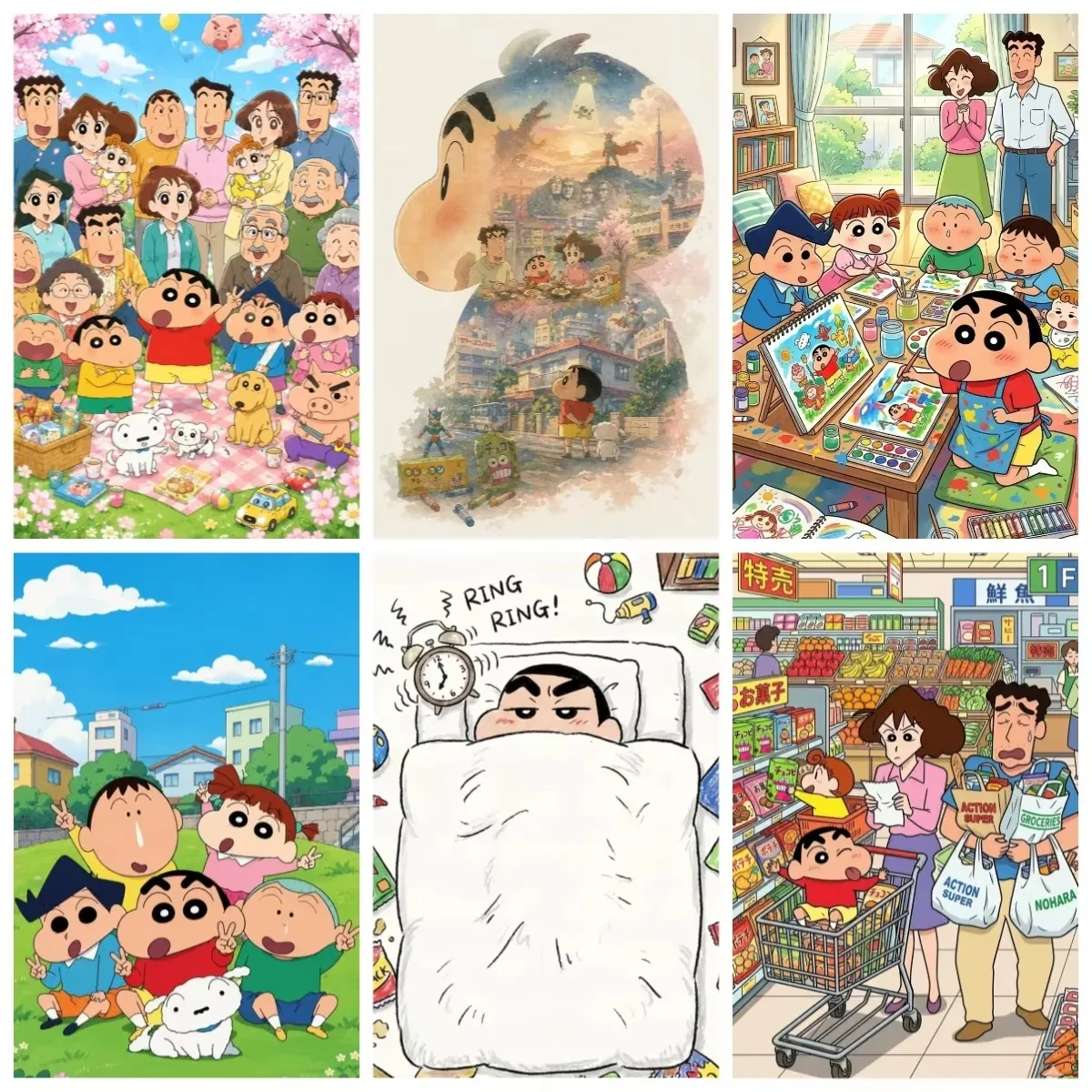 500/1000/1200/2000PCS Crayon Shin-chan And Shiro Anime Character Jigsaw Puzzle Stress Relief Hobby Fan Collection Home Dec Gift