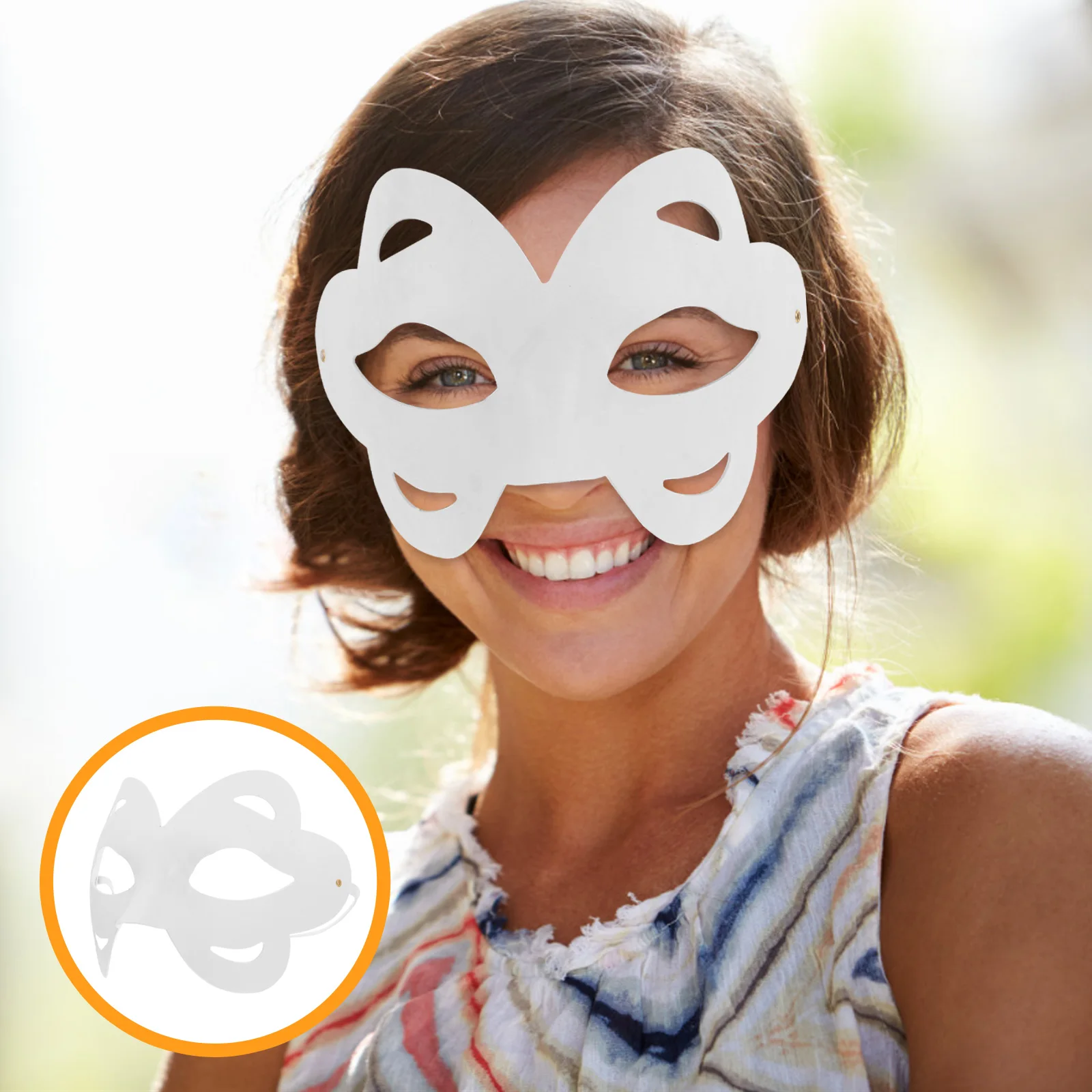 10 pezzi dipinti a mano fai da te in pasta di carta artigianale maschere per il viso vuote per cosplay maschere per feste di Pasqua Mardi decorazioni per feste teatrali