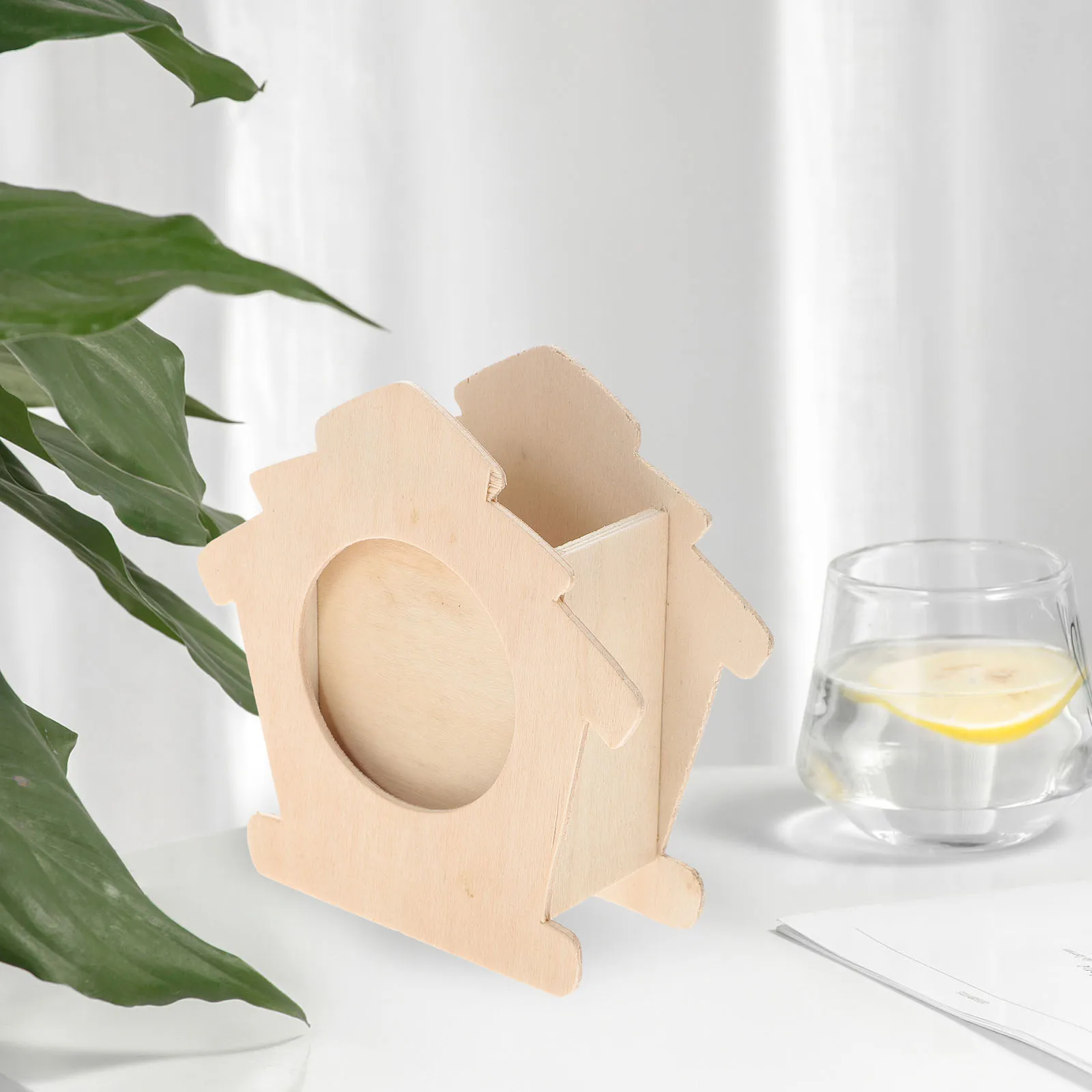 

3pcs Diy Pen Holder Cartoon Adorable Handicraft Wooden Pen Organizer Multi-Function Household Storage Office Home School