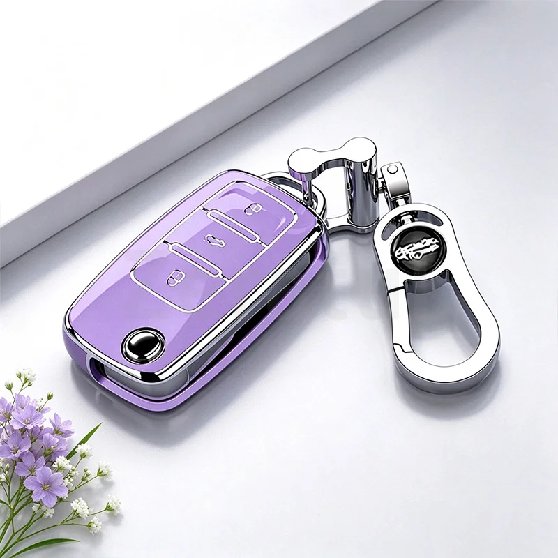 TPU Car Key Case Cover 3 Buttons Auto Shell Fob For VW Volkswagen MK4 Bora Golf 4 5 6 Jetta Passat Polo Bora Touran Skoda Seat