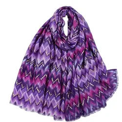 Women Geometric Wave Striped Line Fringe Viscose Shawl Scarf Lady High Quality Wrap Pashmina Stole Bufanda Muslim Hijab 180*90Cm