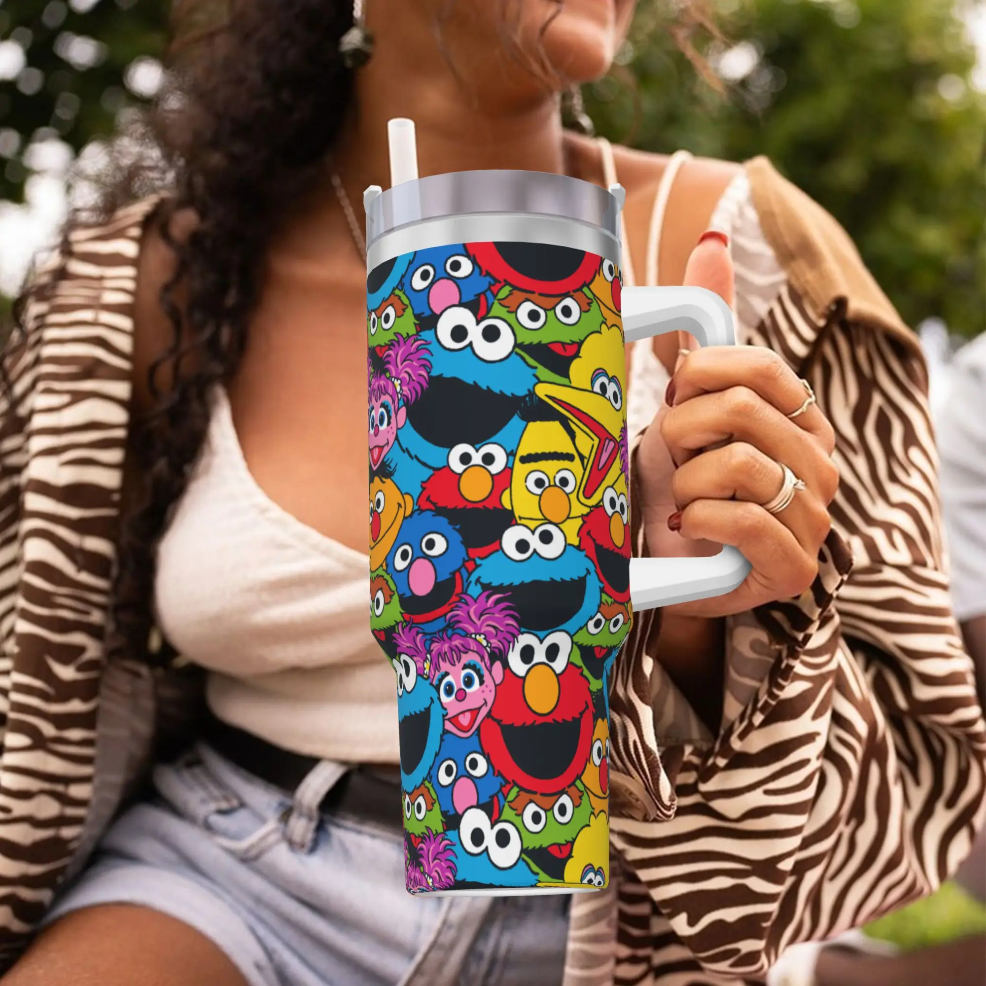 

Stainless Steel Tumbler Cookie Monster Cartoon Thermal Mug Heat Preservation Cold and Hot Mugs Cup Travelist Water Bottle