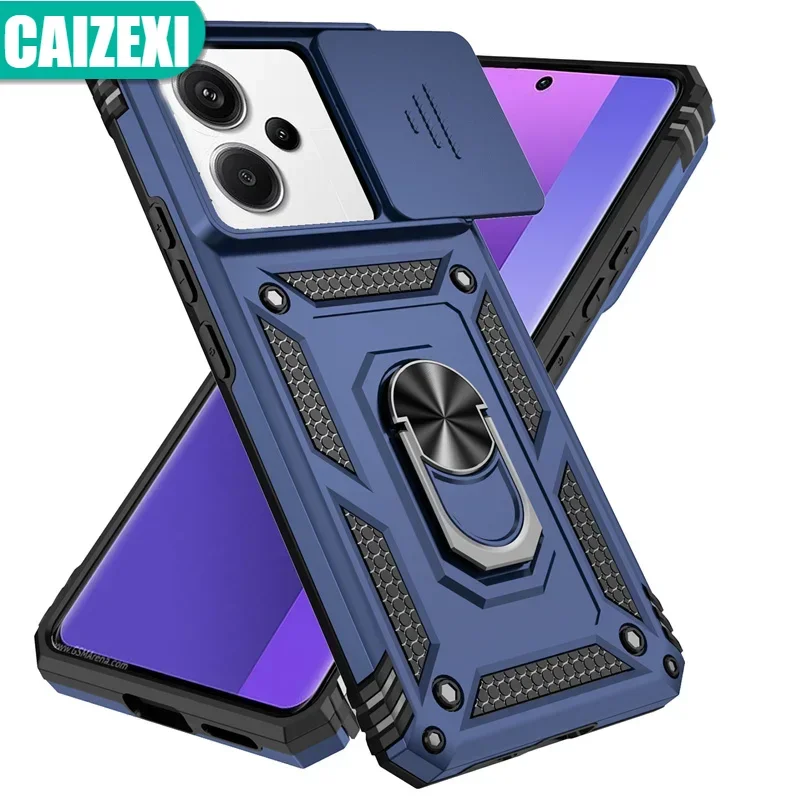 

For Xiaomi Redmi Note 13 Pro 5G Case Camera Lens Military Grade Armor Case For Redmy Note13 Note 13Pro 5G Holder Ring Cover