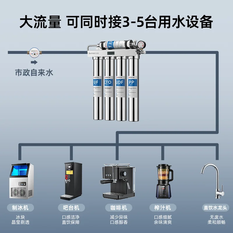 منقي مياه عالي التدفق لتقديم الطعام - فلتر للشرب المباشر للاستخدام التجاري في المطاعم والشاي والحليب والمقهى