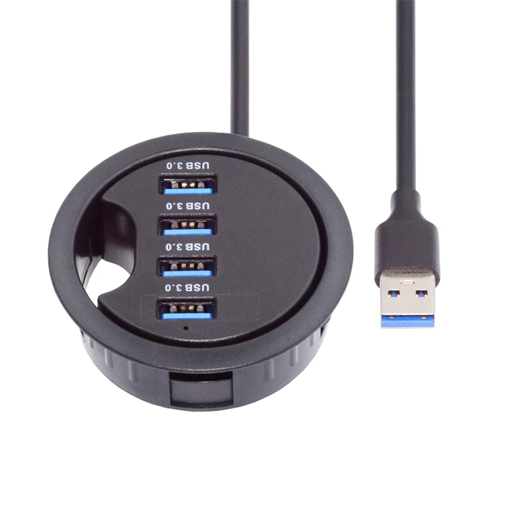 port usb 30 hub splitter desk grommet dock station interface para desktop pc 60 mm cablecc4 01