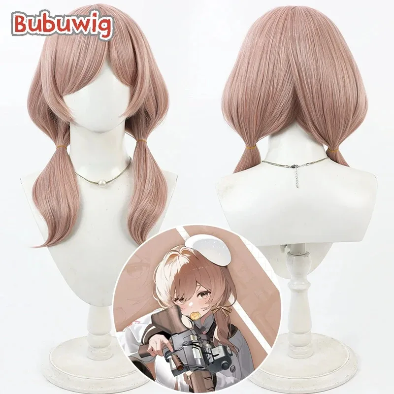 CyBubuwig 합성 머리 브레디 코스프레 가발 승리의 여신: Nikke Bready 50cm 여성 긴 스트레이트 브라운 가발 내열성