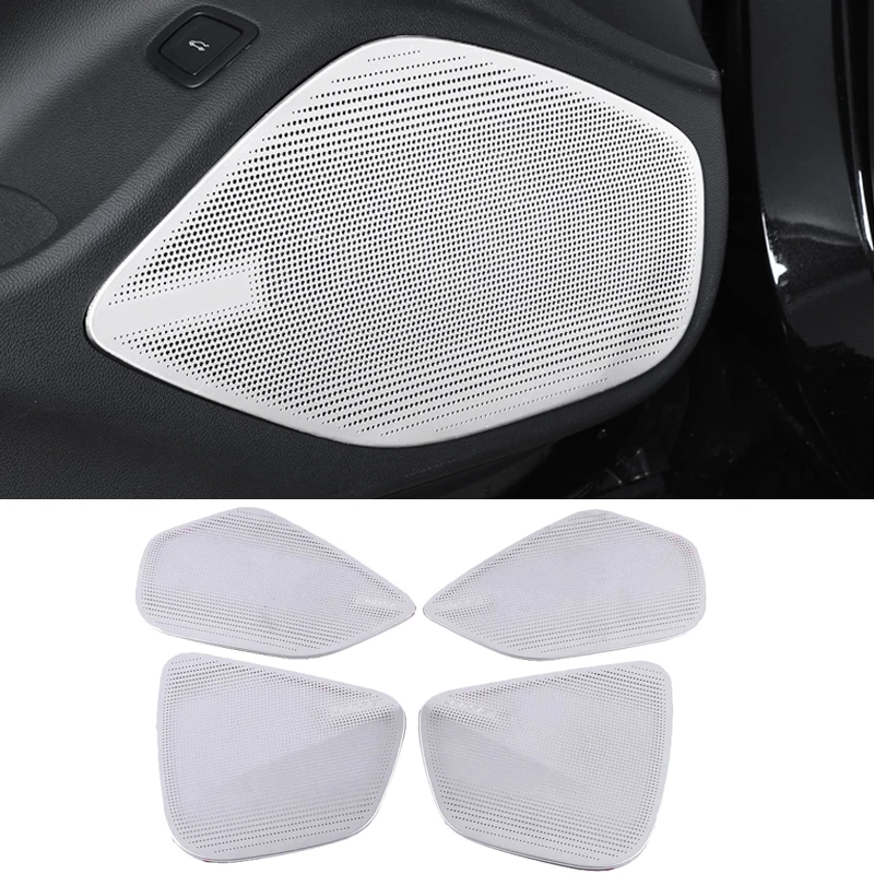 

For Cadillac CT4 2020 Stainless Car Door Column Loudspeaker Pad Audio Speaker Cover Trim Frame Sticker Interior Accessories