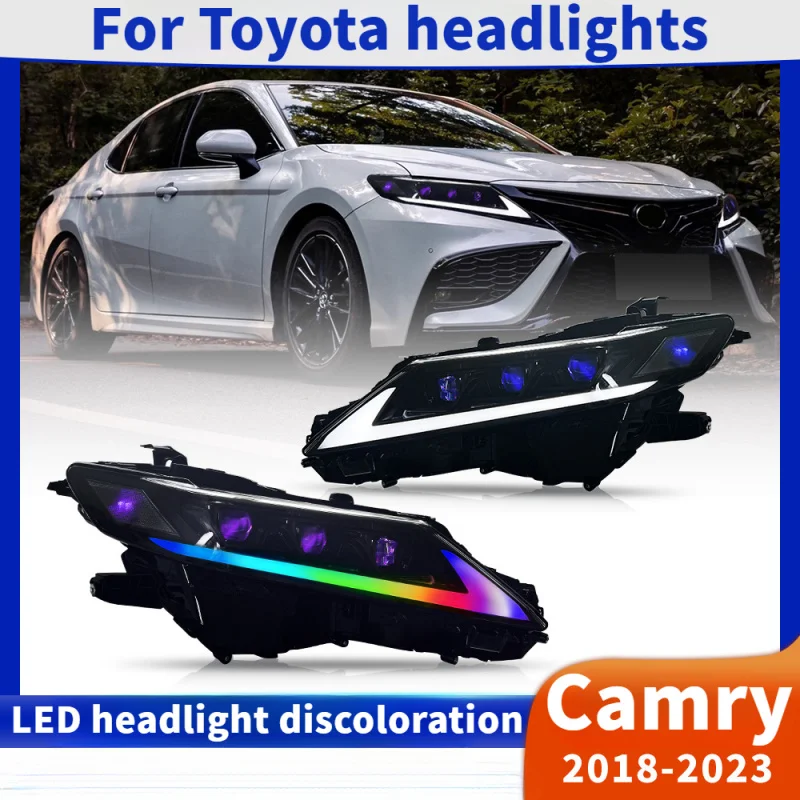 

For Toyota Camry 2018-2022 RGB Color Changeable Headlight Assembly Car Lights Modification and upgrade