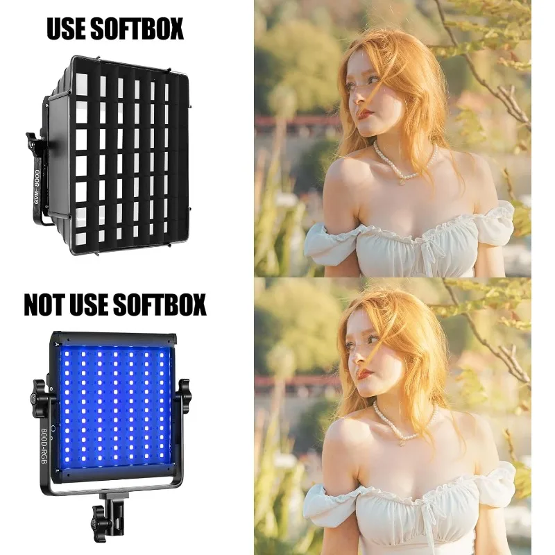 مجموعات إضاءة التصوير الفوتوغرافي RGB مع 3 صناديق ناعمة، 3 عبوات من مصابيح الاستوديو مع تحكم بلوتوث، مصباح فيديو يوتيوب مع