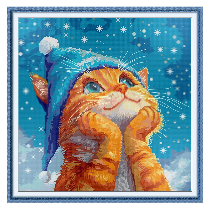 Cat\'s Dream Animals Patterns Counted Cross Stitch Set DIY 11CT 14CT 16CT Stamped DMC Cross-stitch Kit Embroidery Needlework