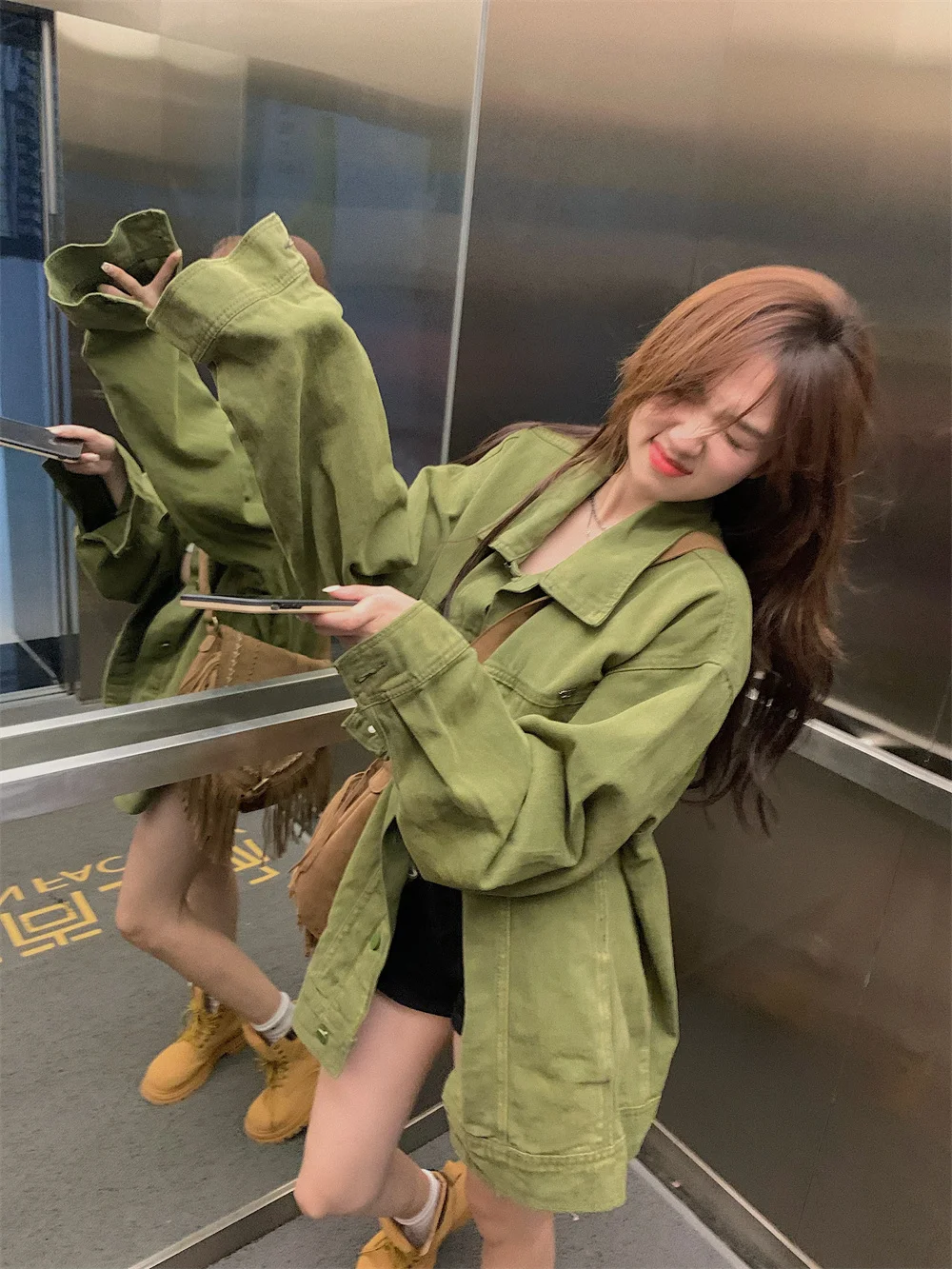 plus Size Vintage een Denim Jaet Women Loose Long Sve Korean Sle Autumn Winter New Faion Casual Versatile Jaet