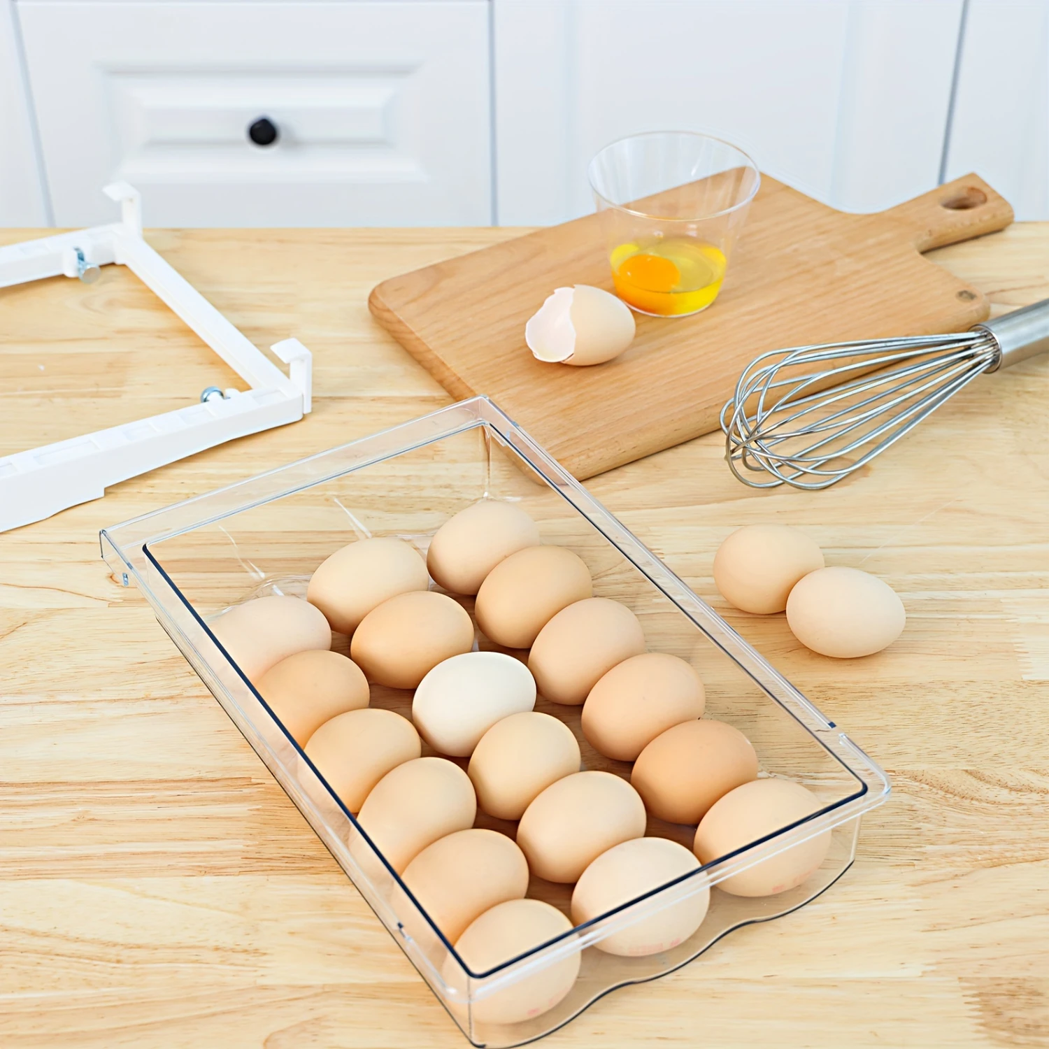 

1pc Egg Basket, Household Drawer Type Egg Holder, Single Layer Egg Container, Durable Egg Drawer Organizer Holder Trays, For R