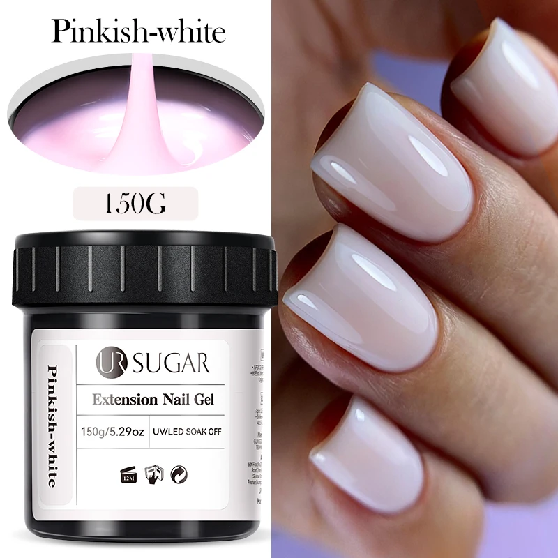 UR SUGAR 150g Soft Pink Quick Builder Nagelgel 6 IN 1 Acrygel für Nagelverlängerung, Selbstnivellierend, ablösbar, UV-LED-Gel