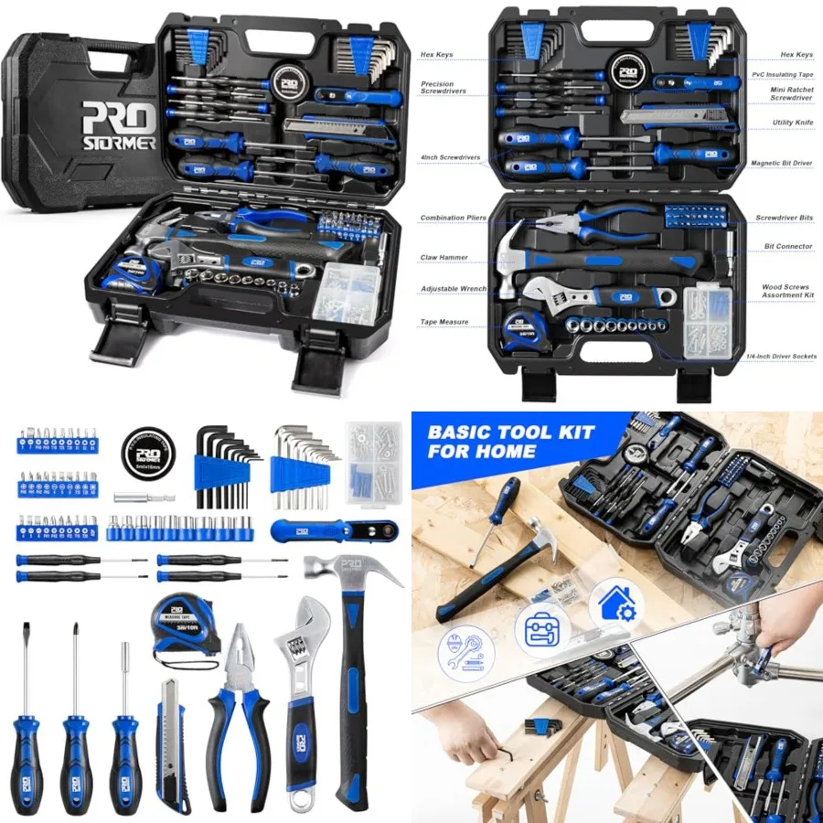 

160-Piece Home Repair Tool Set, General Household Hand Tool Kit with Toolbox Storage Case for House, Garage, College Dorm and O