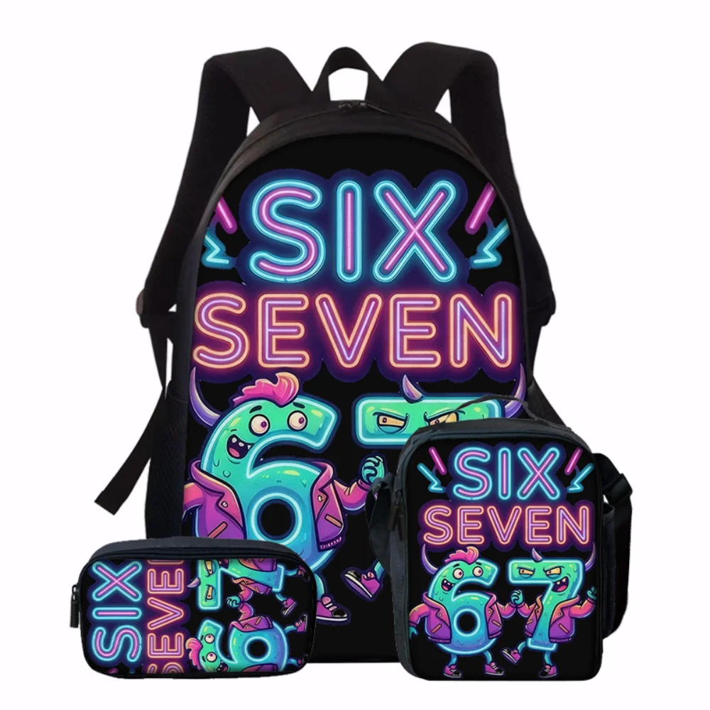 5PCS Numbered 6&7 Pattern Backpack Set | The Perfect Choice for School & Travel