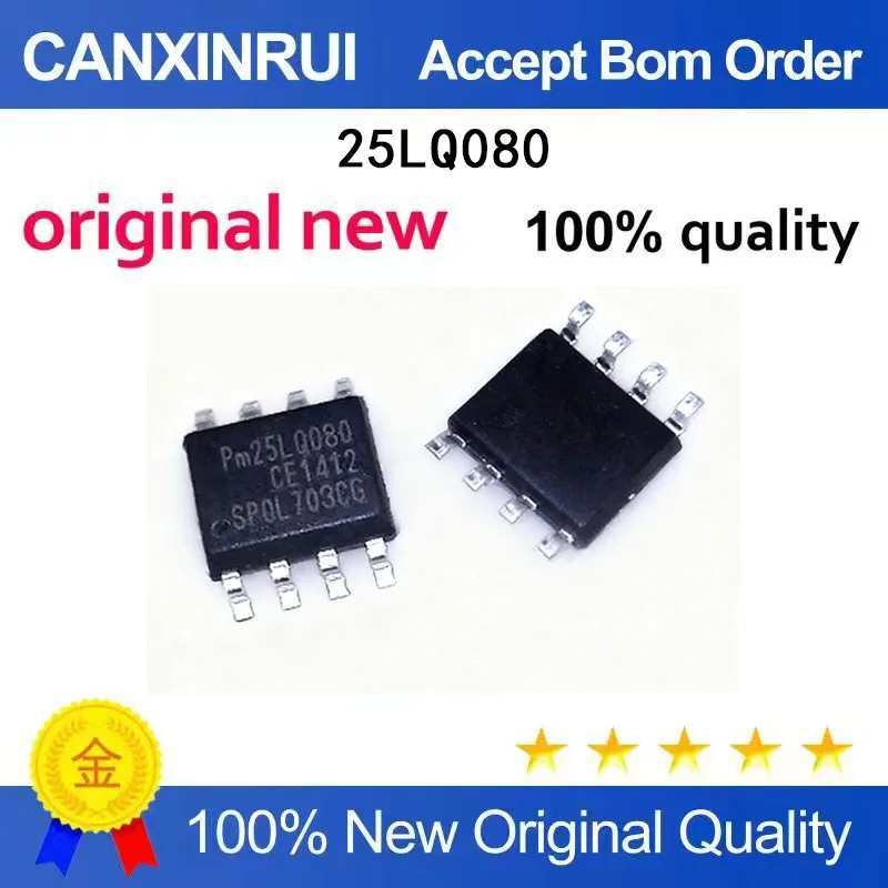 

(5-100 Pieces) PM25LQ080-SCE 25LQ080 CE SOP-8 Normal Octagonal Chip IC
