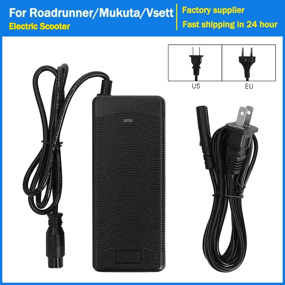 

54.6V/48V 2A GX16 3Pin Connector Charger Battery for Roadrunner/Arwibon /Mukuta/Titán/Apollo/Vsett Electric Scooter Charger