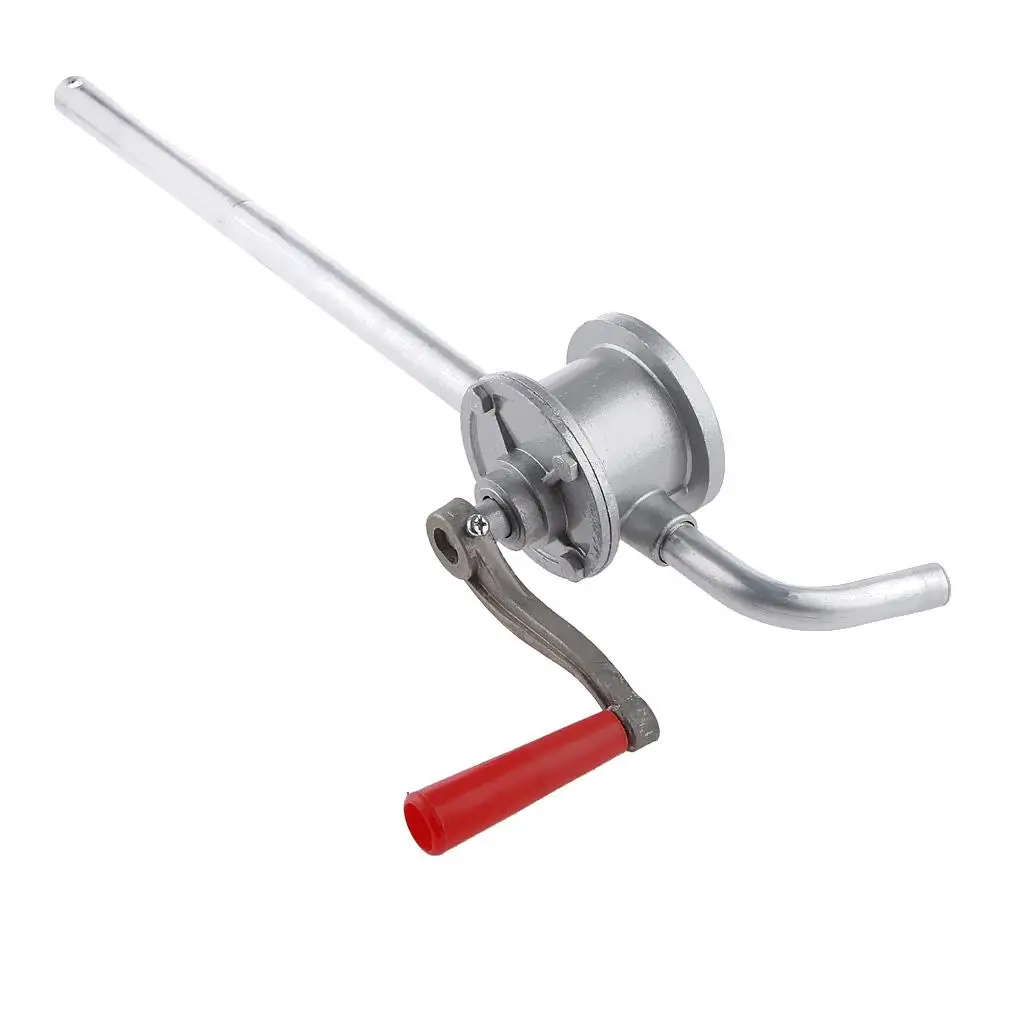 Hand Pump for Water and Oil Manual Rotary Barrel Pump Aluminum Alloy Lever Design for Home Workshop