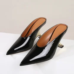 Eilyken Fashion Pointed Toe Wedges Women Slippers Pumps Concise Shallow High Heels Mule Slide Shoes