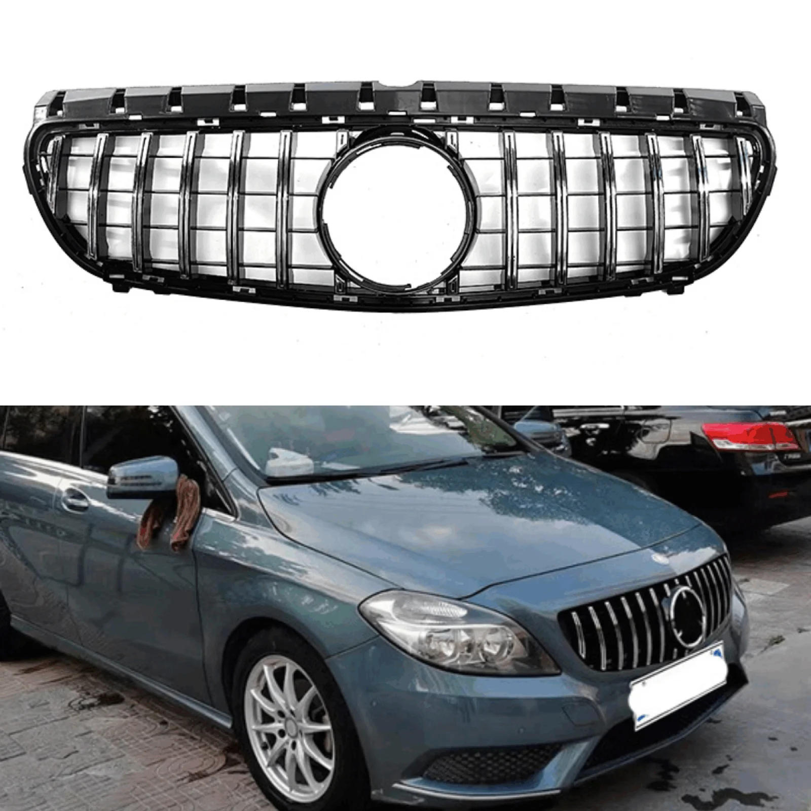 

Черная передняя решетка GT для Mercedes Benz W246 B CLASS B180/B200/B250/B220 2015-2018