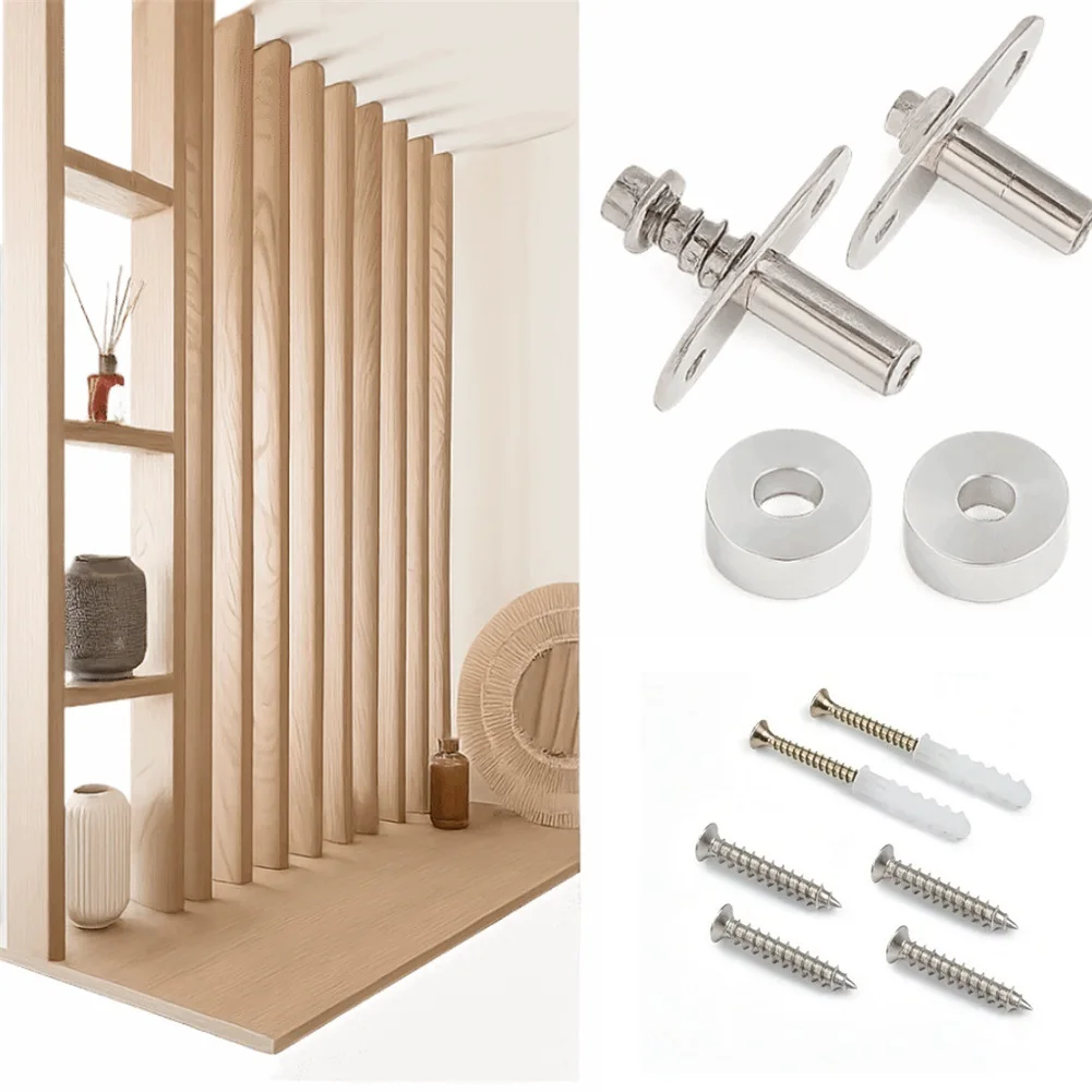 Swivel Pivot Hinge 1 Pair for Room Divider 360 Degree Rotation Metal Construction Concealed Mount 22 mm Thickness Silver