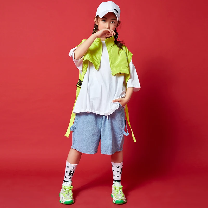 Oversized T-Shirt Tops Streetwear Zomerbroek Voor Meisjes Jongens Dans Kostuum Kleding Show Outfits Kind Coole Hiphop Kleding