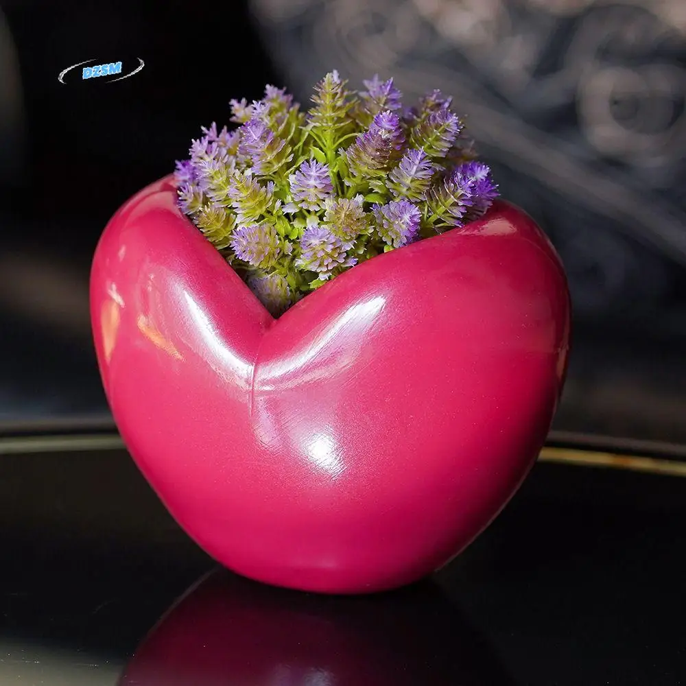 

Creative Heart Shaped Pen Holder Lovely Rose Red Desktop Storage Box Decorative 3D Pen Storage Bucket Desktop Crafts