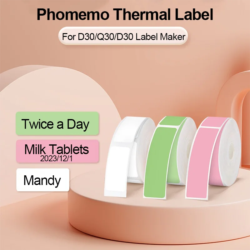 Phomemo D30 Q30 Q30S Printer Label Sticker Thermal Paper Wire Cable Sticker Labels Tape Paper for Zodzi Q30 Wireless Label Maker