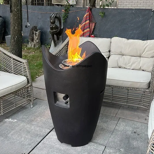 Stylish Unique Shape Fire Pit for Backyard Gatherings Real Flame Garden Fireplace