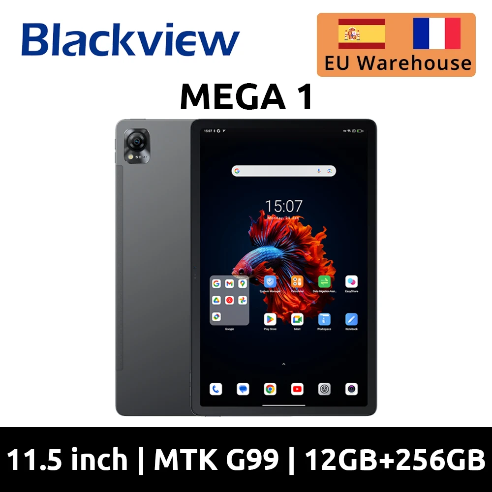 Blackview MEGA 1 Tablet 11.5 inch 2.4K 120Hz Display 24(12+12)GB 256GB 8800mAh 50MP+13MP Camera 33W Fast Charging