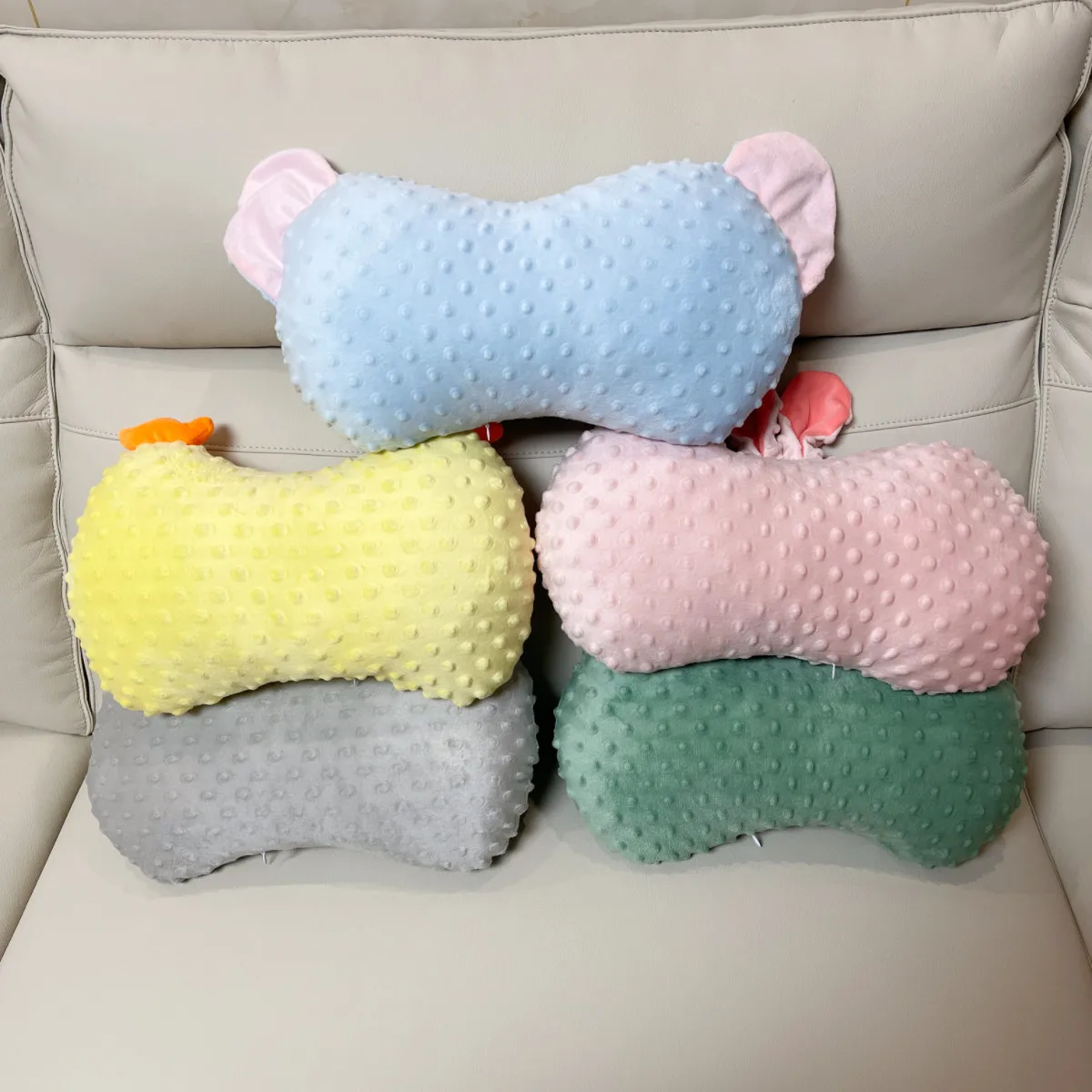 Cute Small Pillow Cartoon Throw Cushion, Nap Pillow for Dorm & Office, Multi-function Double Sided Bubble Fleece Bedside Support