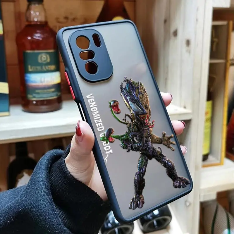 Venomized Groot Venom Marvel Comic Case For Xiaomi Redmi Note 10 Pro Funda Redmi Note 8 9 10 11 POCO M3 M4 Pro 4 5 6 Matte Cover