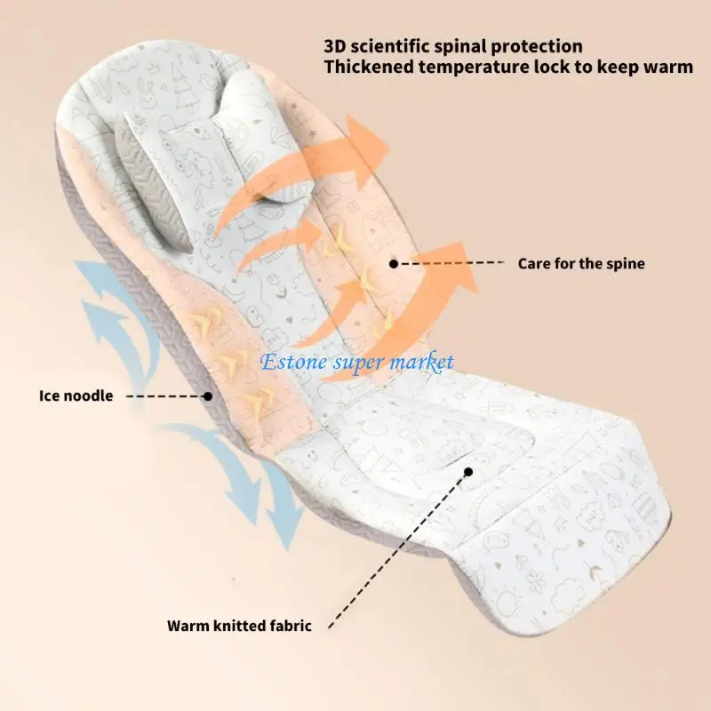 신생아 통기성 충격 흡수 패드용 090B 면 유모차 쿠션