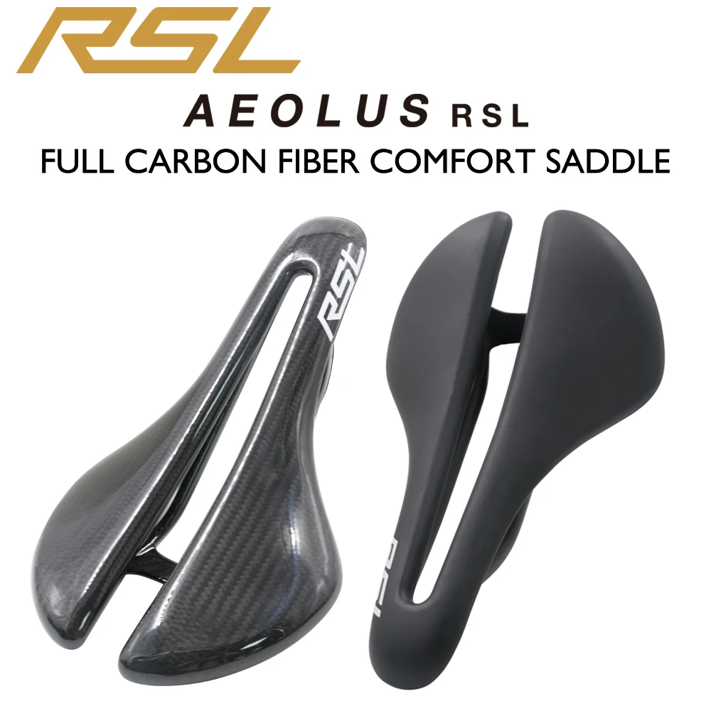 

RSL Carbon Fiber Saddle, Ultralight Road/Mountain Bike Seat, Large Opening, 3K/Matte/Glossy/Black, 125g, Bicycle Accessories