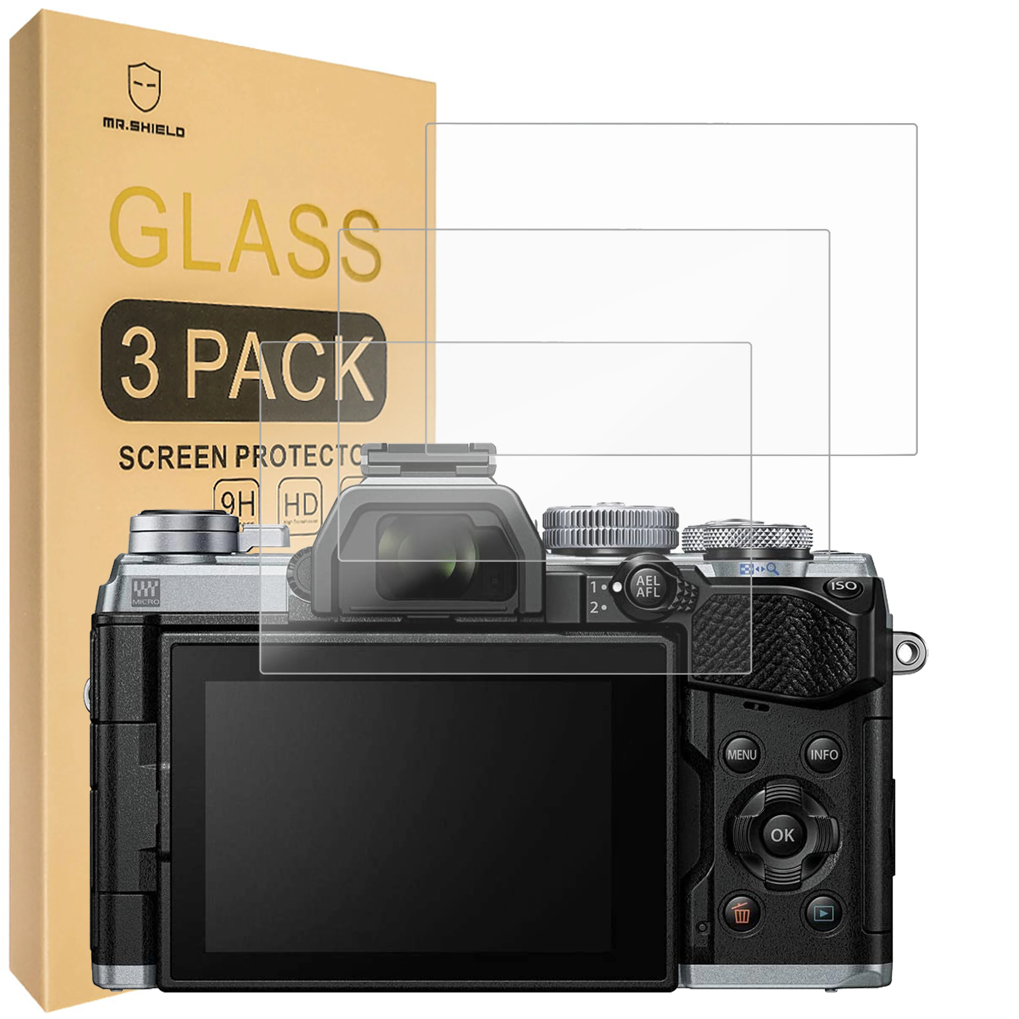 

Mr.Shield [3-Pack] Screen Protector For Olympus OM-D E-M5 MARK II/MARK III Camera [Tempered Glass] [9H Hardness]